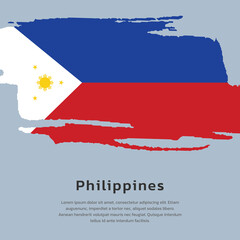 Illustration of Philippines flag Template