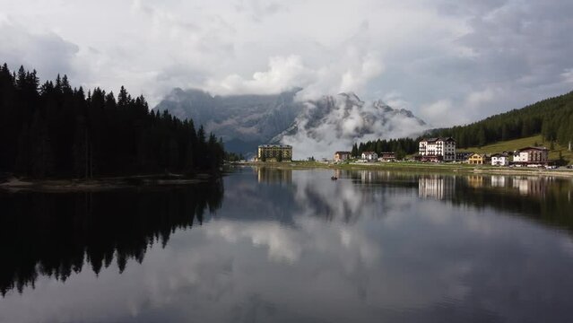 Misurina Lake, or Lago di Misurina in Dolomites, Belluno Veneto Italy