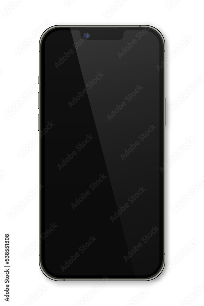 Wall mural realistic model smartphone. smartphone mockup. device front view. 3d mobile phone with shadow. vecto
