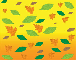 Obraz premium vector of fallen leaves in autumn