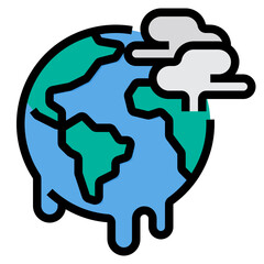 global warming filled outline icon