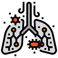 lung filled outline icon