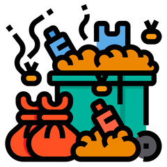 waste filled outline icon