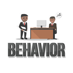 business african behavior design character with text