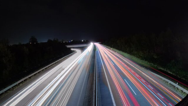 highway time lapse night lights-Fast moving traffic light trails,Light trails, Time lapse photography,Long exposure light trails,Light trail of moving traffic, vehicle at night, automobile lapse