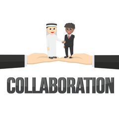 business african collaboration design character with text