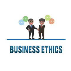 business african ethics design character with text