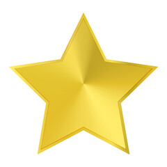 Golden star with conical gradient with bevel effect