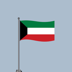 Illustration of Kuwait flag Template