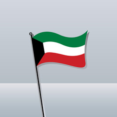 Illustration of Kuwait flag Template