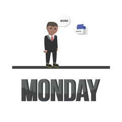 business african monday design character with text