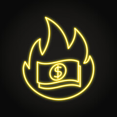 Inflation neon icon in line style