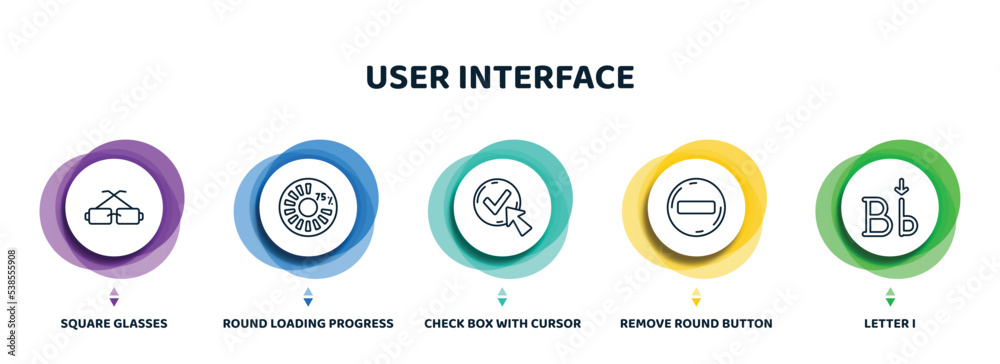 Poster editable thin line icons with infographic template. infographic for user interface concept. included