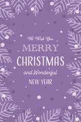 Christmas branches. Greeting card. Vector illustration