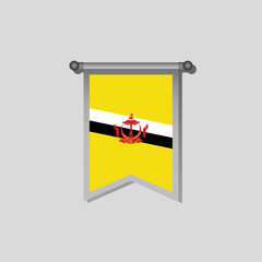 Illustration of Brunei flag Template