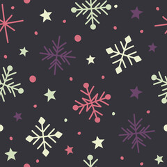 Christmas pattern with snowflakes. Xmas wrapping paper concept. Vector