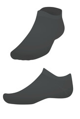 Grey short sock. vector illustration