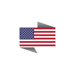 Illustration of United States flag Template