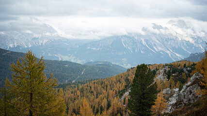 landscape in autumn in Dolomite's