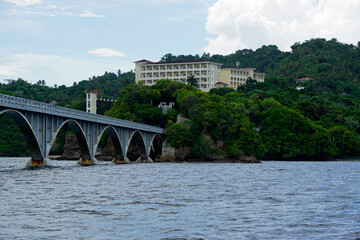 Fototapeta premium modern bridge in the bay of samana