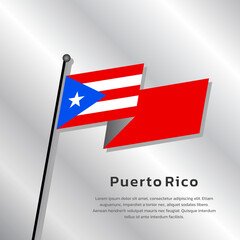 Illustration of Puerto Rico flag Template