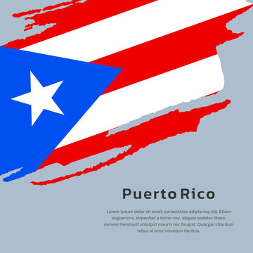 Illustration of Puerto Rico flag Template