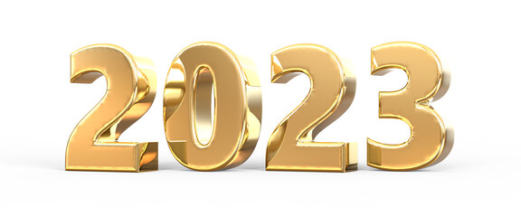 Happy New Year 2023 Number 3D Render
