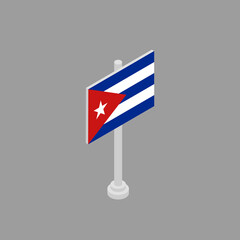 Fototapeta premium Illustration of Cuba flag Template