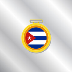 Illustration of Cuba flag Template