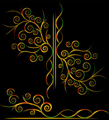  golden floral ornament background design vector