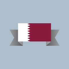 Illustration of Qatar flag Template