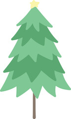 Fototapeta premium Christmas Tree Cartoon Minimal Isolated