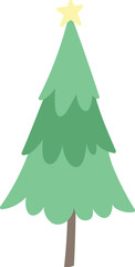 Christmas Tree Cartoon Minimal Isolated