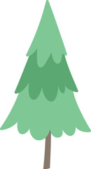 Christmas Tree Cartoon Minimal Isolated