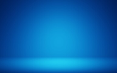 Empty blue room abstract background for the display of your product.3D rendering.