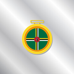 Fototapeta premium Illustration of Domonica flag Template