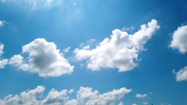 clouds in blue sky 4k HD time lapse global weather telemetry