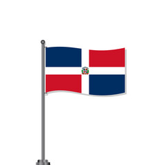 Illustration of Dominican Republic flag Template