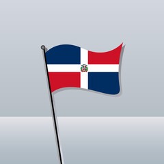 Illustration of Dominican Republic flag Template