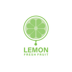 green lemon slice. illustration of a green lemon