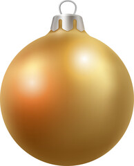 3D realistic Chiristmas ornament decoration luxury golden bauble ball - obrazy, fototapety, plakaty