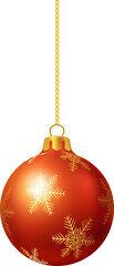 3D realistic Chiristmas ornament decoration golden red bauble ball