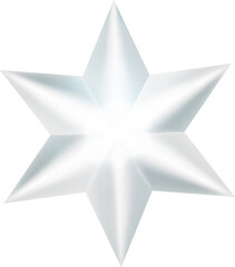 Fototapeta premium 3D realistic Chiristmas ornament silver white decoration star