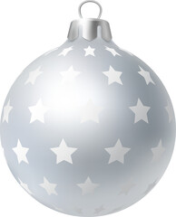 3D realistic Chiristmas ornament silver bauble ball decoration