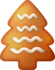3D realistic Chiristmas ornament tree shape cookies