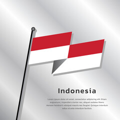 Illustration of Indonesia flag Template