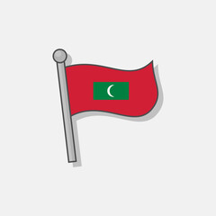 Illustration of Maldives flag Template