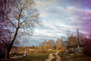 dirt road through the village