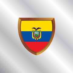 Obraz premium Illustration of Ecuador flag Template