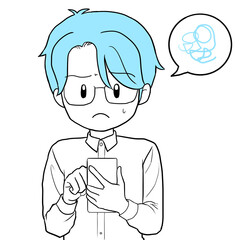 スマホに困惑する男性